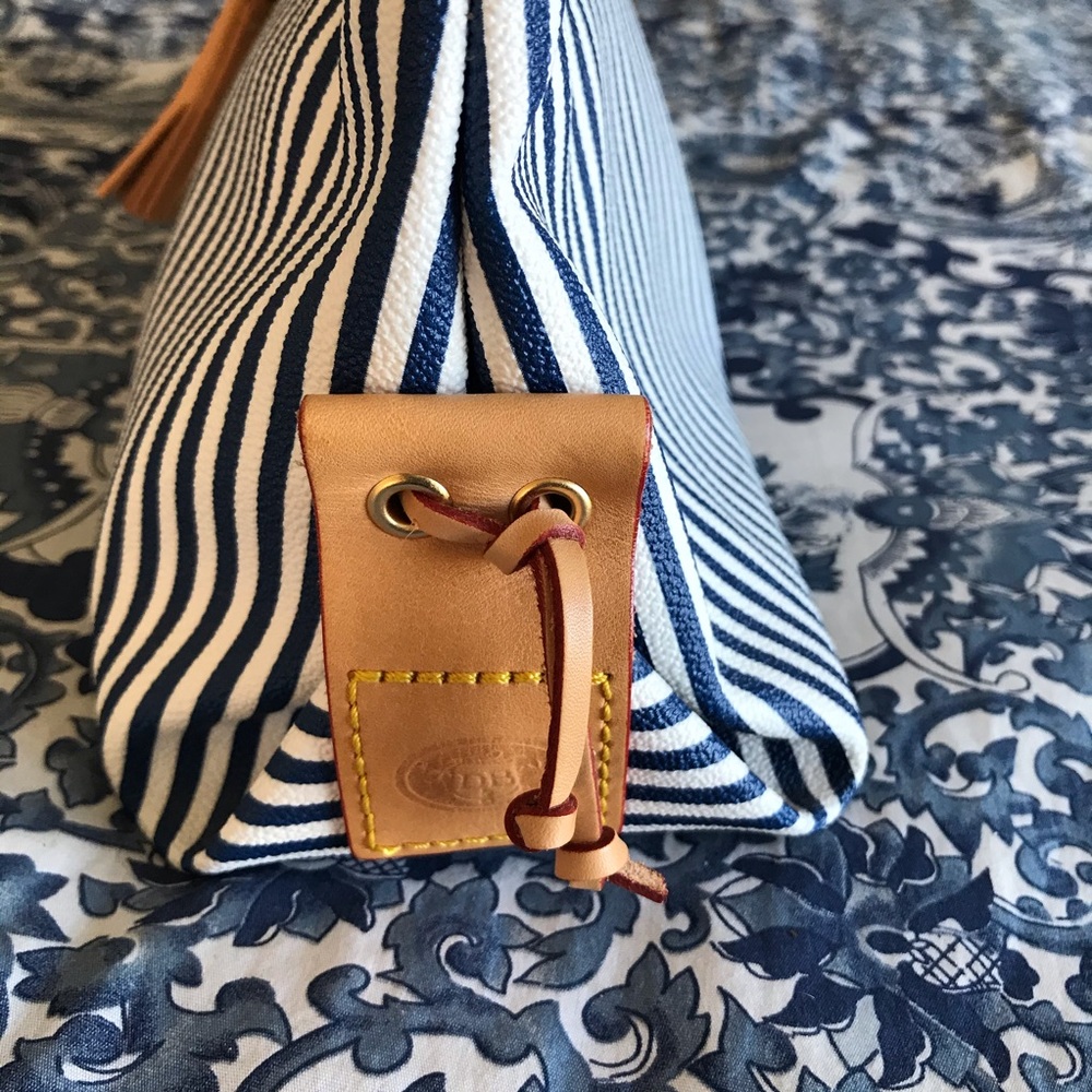 Dooney & Bourke Blue and White Stripe Purse Bag - Picture 5 of 12
